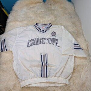 Vtg Georgetown Hoyas Short Sleeve Pull Over Windbreaker Men Size XXL